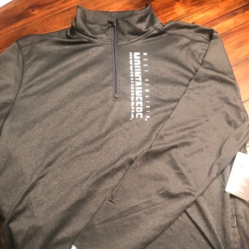 Champion WVU Quarter Zip Long Sleeve NWT
